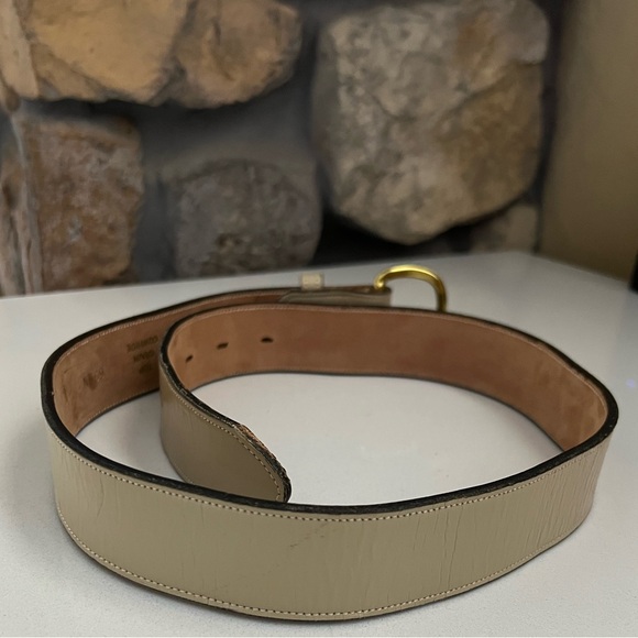 Justin Top Grain Cowhide Leather Ivory and Gold Belt Size 32 main image 7